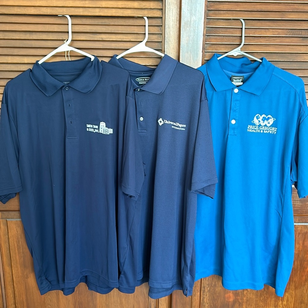 3 XXXl promotional polos. 3 different brands